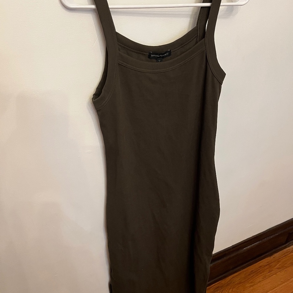 Banana Republic Olive Green Ribbed Dress